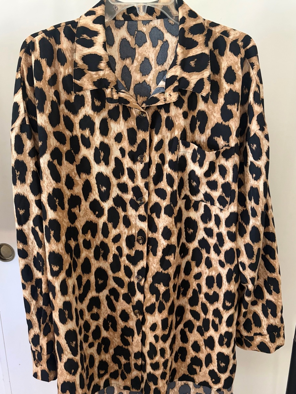 SHEIN Leopard Print Button-Up Shirt
